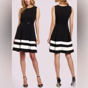Calvin Klein Black and White Sleeveless Mini Dress